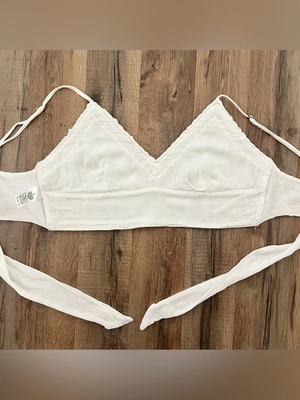 Aeropostale Lace Tie-Back Cropped Cami White